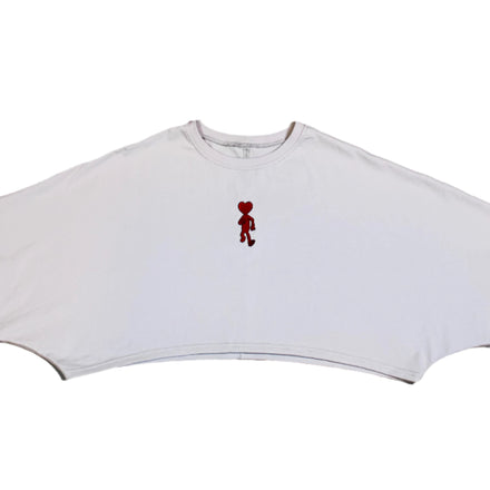 LuuveXRare - Light Gray Oversized Crop Top