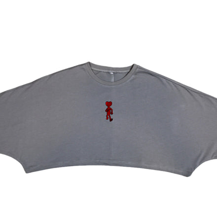 LuuveXRare - Gray Oversized Crop Top