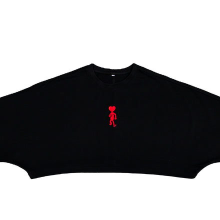 LuuveXRare - Black Oversized Crop Top